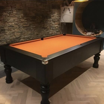 Cry Wolf Turned Leg Slate Bed Pool Table Black