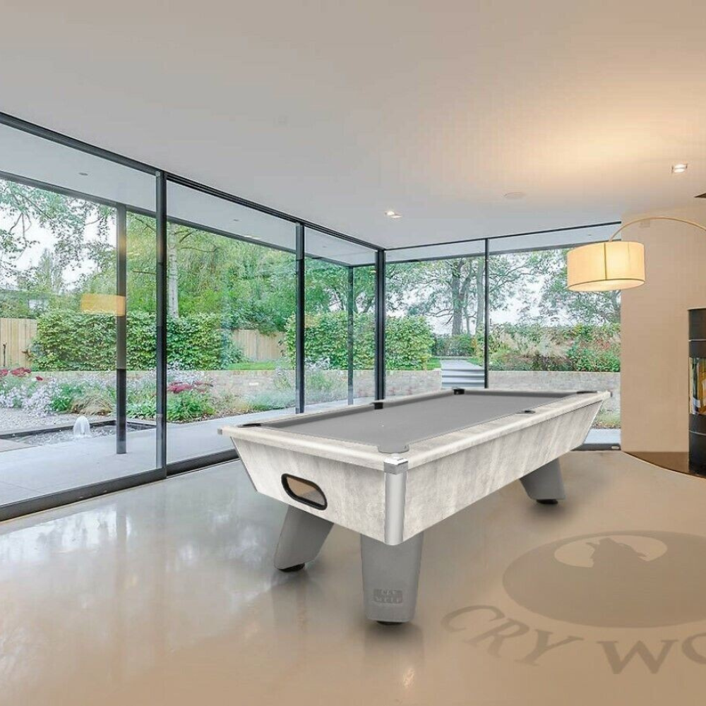 Cry Wolf Indoor Slate Bed Pool Table Urban Grey