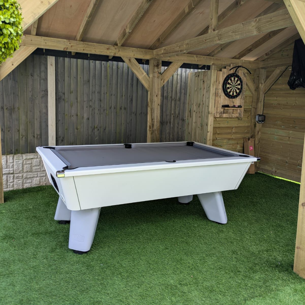 Cry Wolf Outdoor Slate Bed Pool Table White