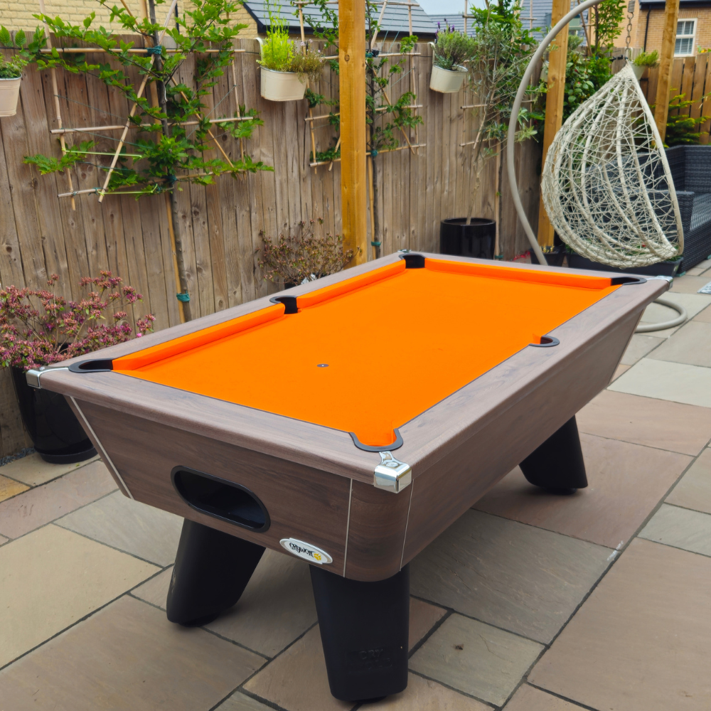 Cry Wolf Outdoor Slate Bed Pool Table Dark Walnut