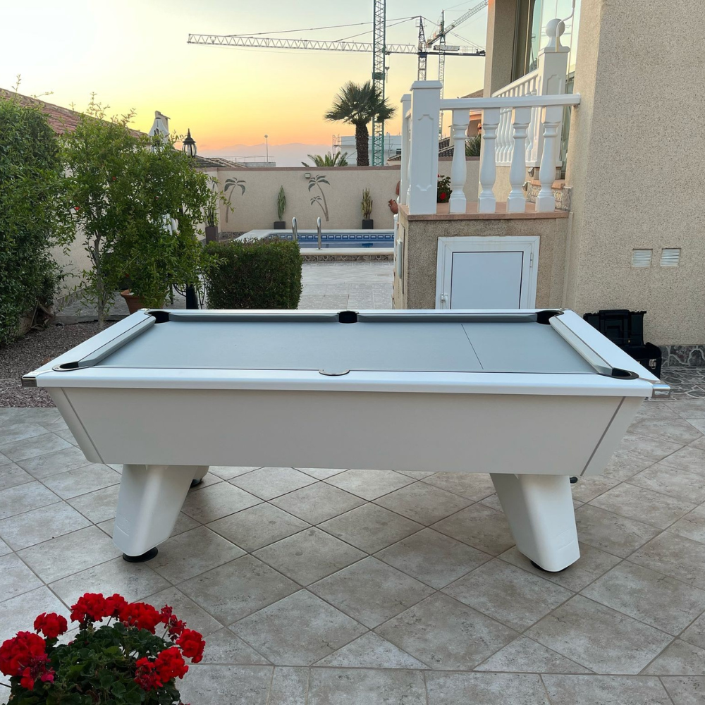 Cry Wolf Outdoor Slate Bed Pool Table White