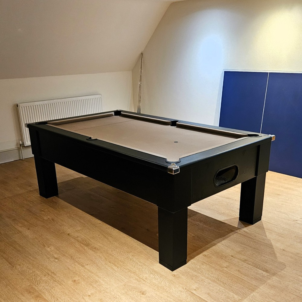 Cry Wolf Square Leg Slate Bed Pool Table Black