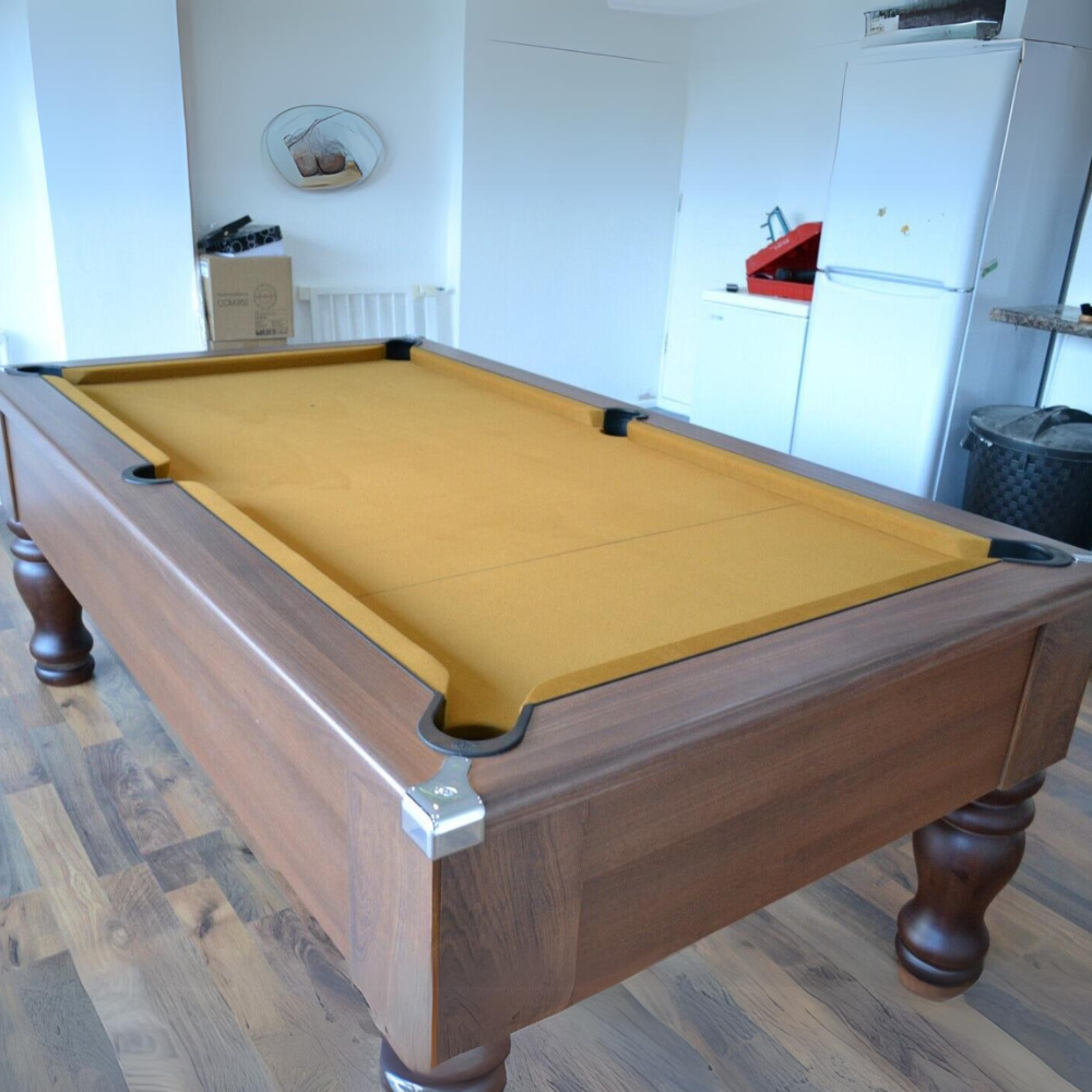 Cry Wolf Turned Leg Slate Bed Pool Table Dark Walnut