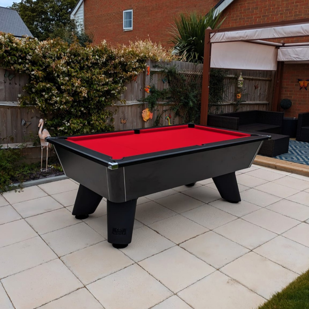 Cry Wolf Outdoor Slate Bed Pool Table Black