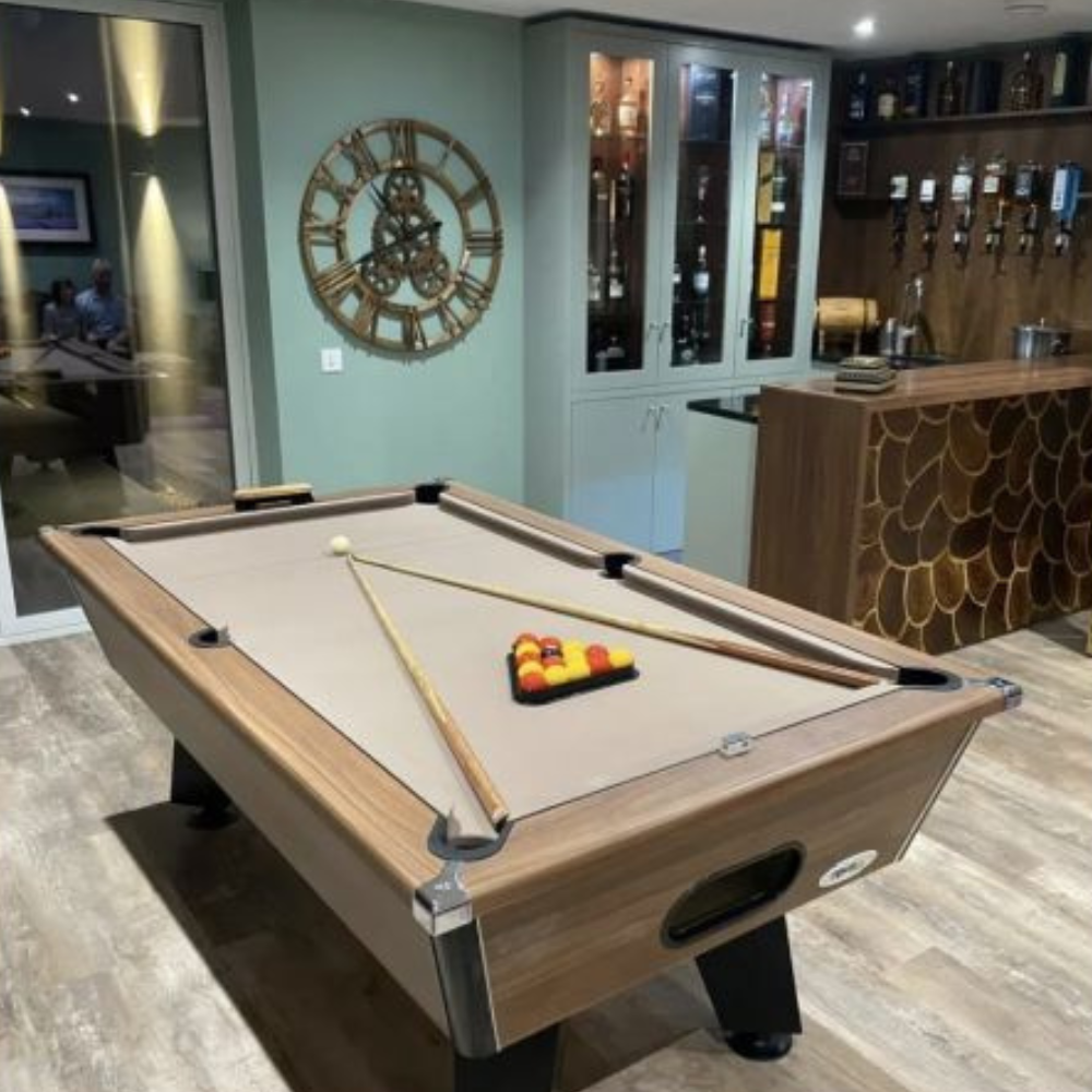 Cry Wolf Indoor Slate Bed Pool Table Driftwood