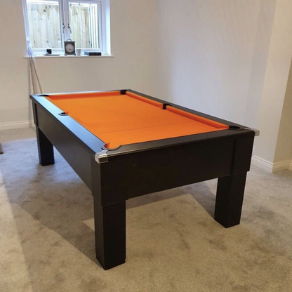Cry Wolf Square Leg Slate Bed Pool Table Black