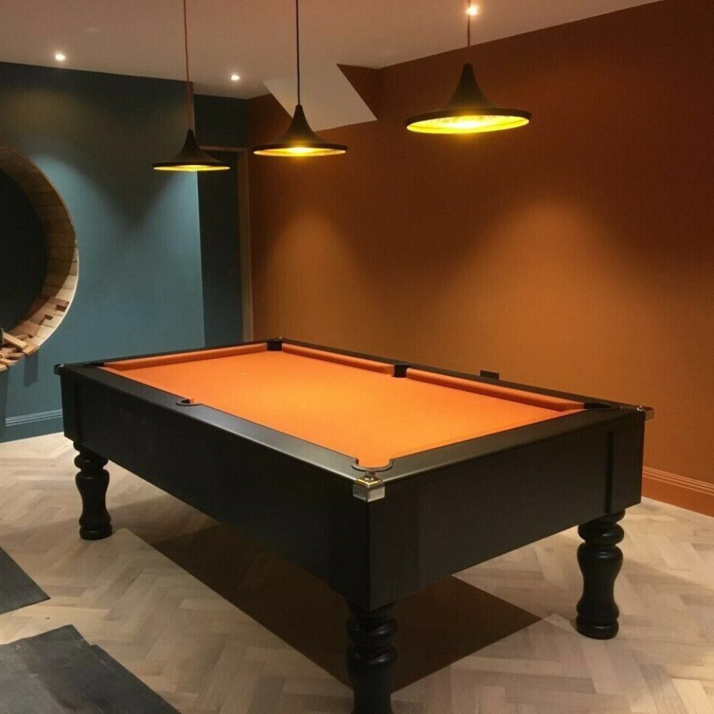 Cry Wolf Turned Leg Slate Bed Pool Table Black