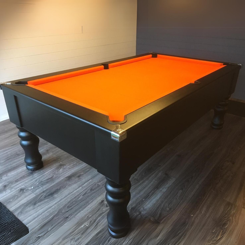 Cry Wolf Turned Leg Slate Bed Pool Table Black