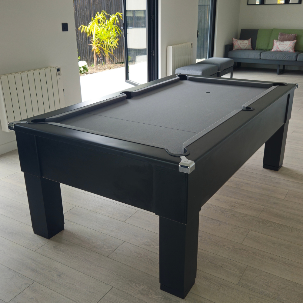 Cry Wolf Square Leg Slate Bed Pool Table Black