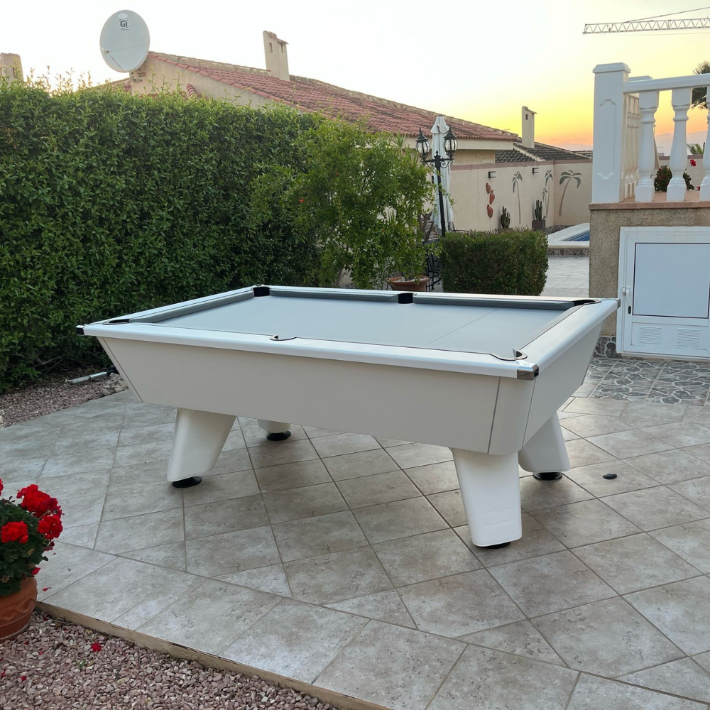 Cry Wolf Outdoor Slate Bed Pool Table White