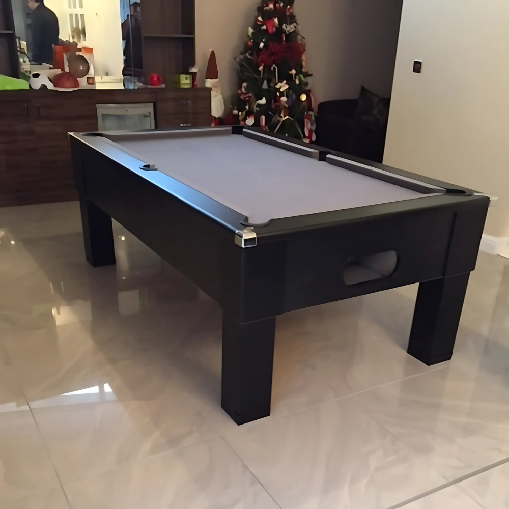 Cry Wolf Square Leg Slate Bed Pool Table Black