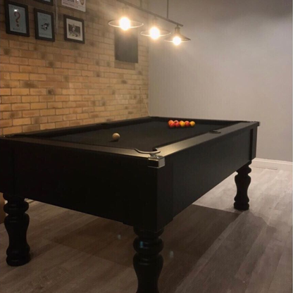 Cry Wolf Turned Leg Slate Bed Pool Table Black