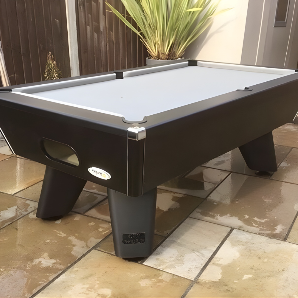 Cry Wolf Outdoor Slate Bed Pool Table Black