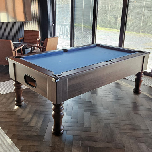 Cry Wolf Turned Leg Slate Bed Pool Table Walnut