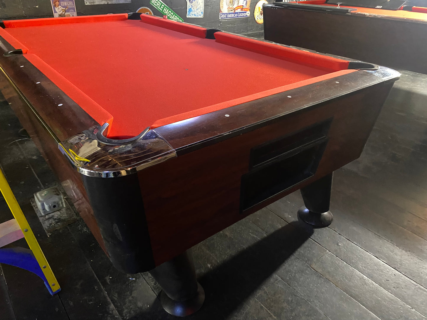 SAM Bison 7' x 4' Dark Walnut Finish Reconditioned American Pool Table