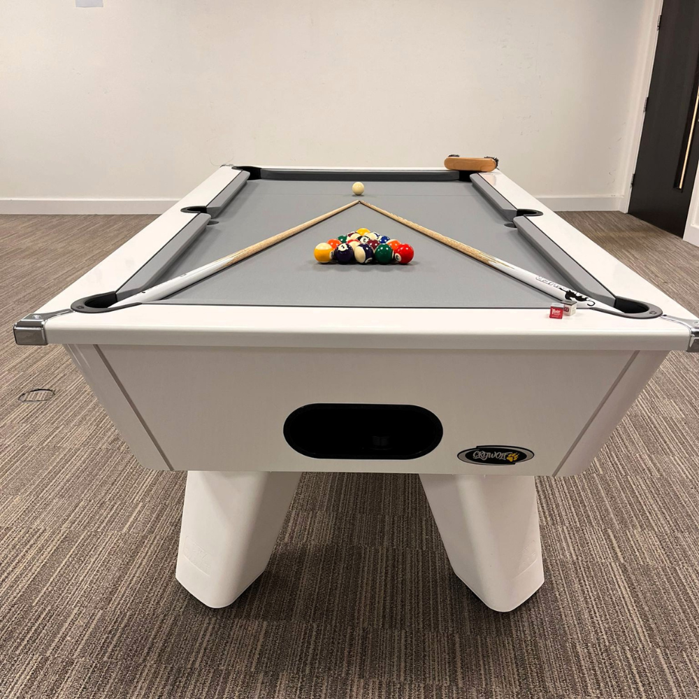 Cry Wolf Indoor Slate Bed Pool Table White