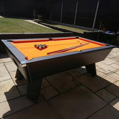 Cry Wolf Outdoor Slate Bed Pool Table Black