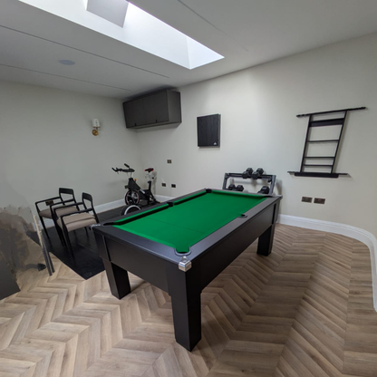 Cry Wolf Square Leg Slate Bed Pool Table Black