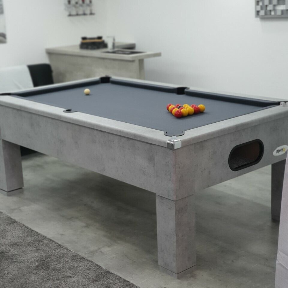 Cry Wolf Square Leg Slate Bed Pool Table Urban Grey