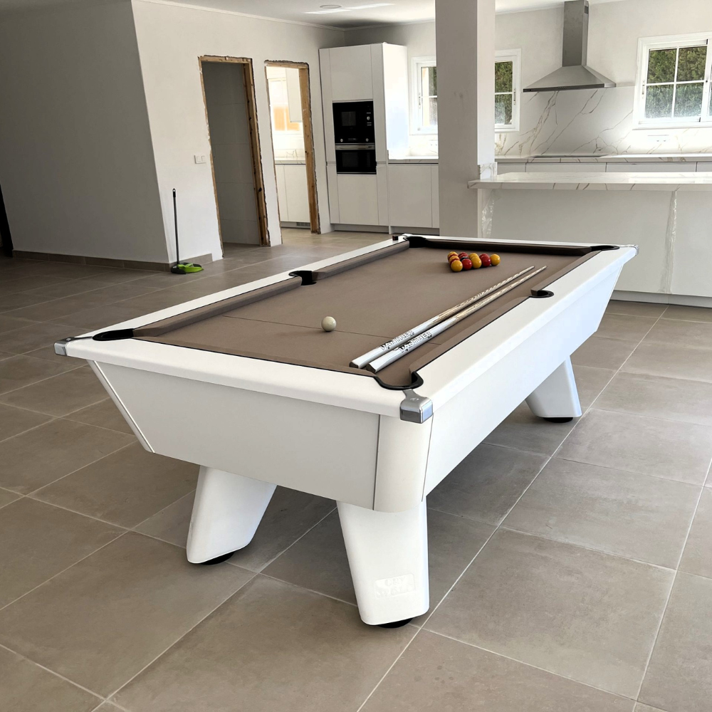Cry Wolf Indoor Slate Bed Pool Table White