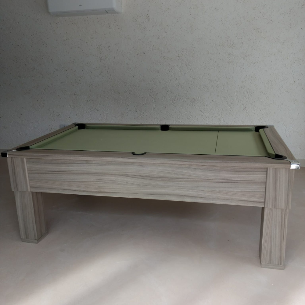 Cry Wolf Square Leg Slate Bed Pool Table Driftwood