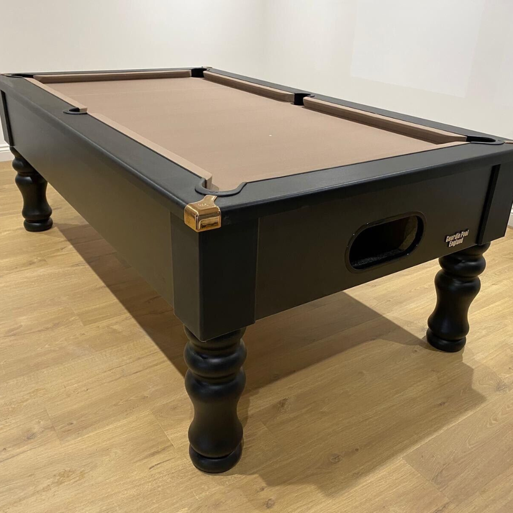 Cry Wolf Turned Leg Slate Bed Pool Table Black