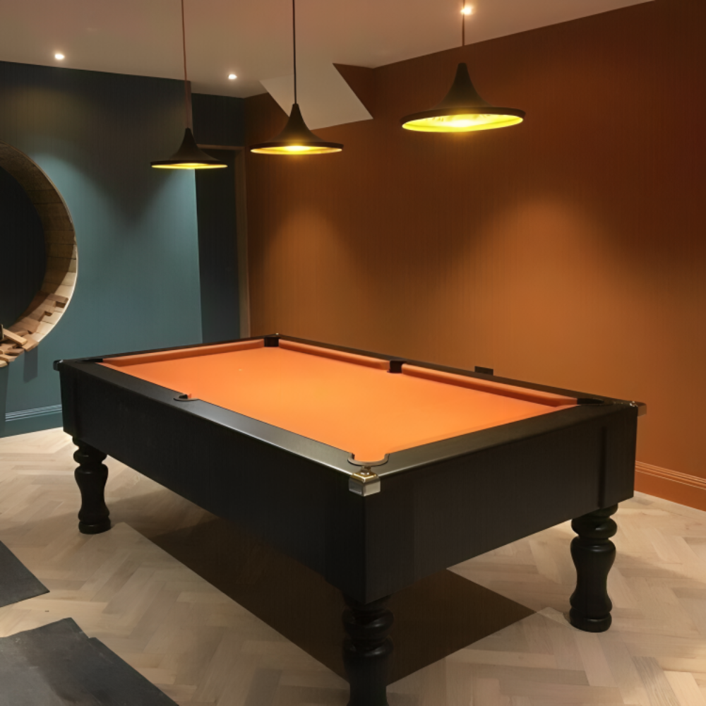 Cry Wolf Turned Leg Slate Bed Pool Table Black
