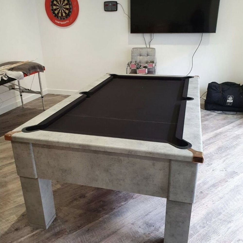 Cry Wolf Square Leg Slate Bed Pool Table Urban Grey