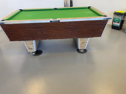 RECONDITIONED 7' x 4' Walnut/ Oak Heywood Free Play Pool table