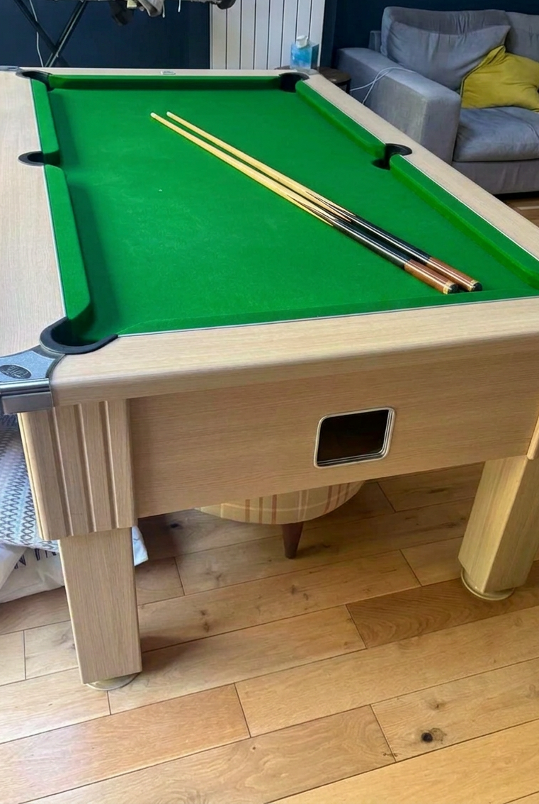 6’ Reconditioned Light Oak 6’ DPT Emirates Pool table