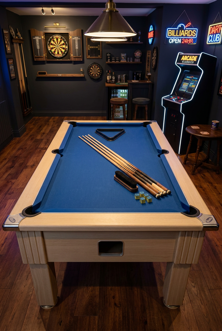 6’ Reconditioned Light Oak 6’ DPT Emirates Pool table