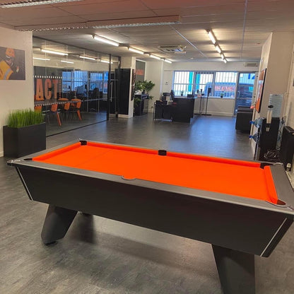 Cry Wolf Indoor Slate Bed Pool Table Black - Elite Pro Orange