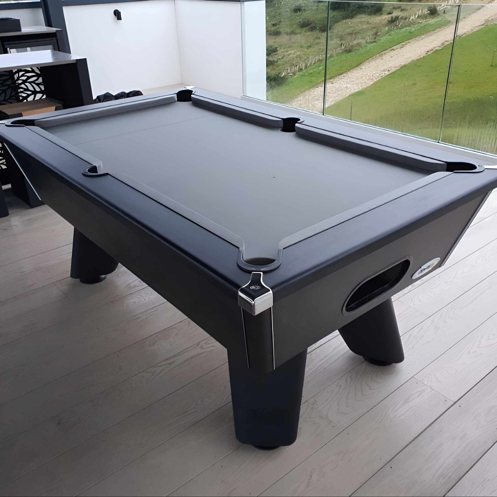 Cry Wolf Indoor Slate Bed Pool Table Black - Smart Silver