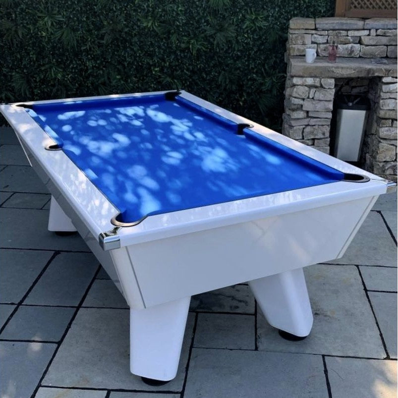 Cry Wolf Outdoor Slate Bed Pool Table White