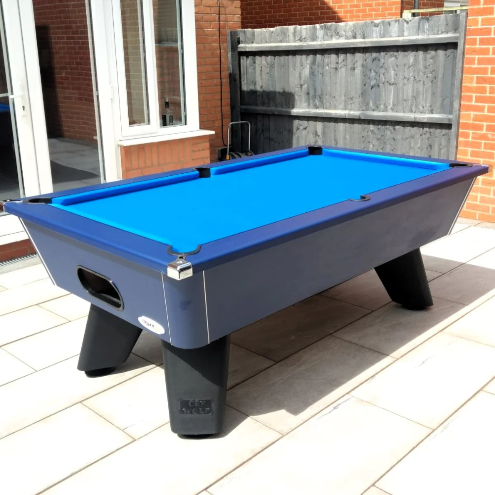 Cry Wolf Outdoor Slate Bed Pool Table Midnight Blue