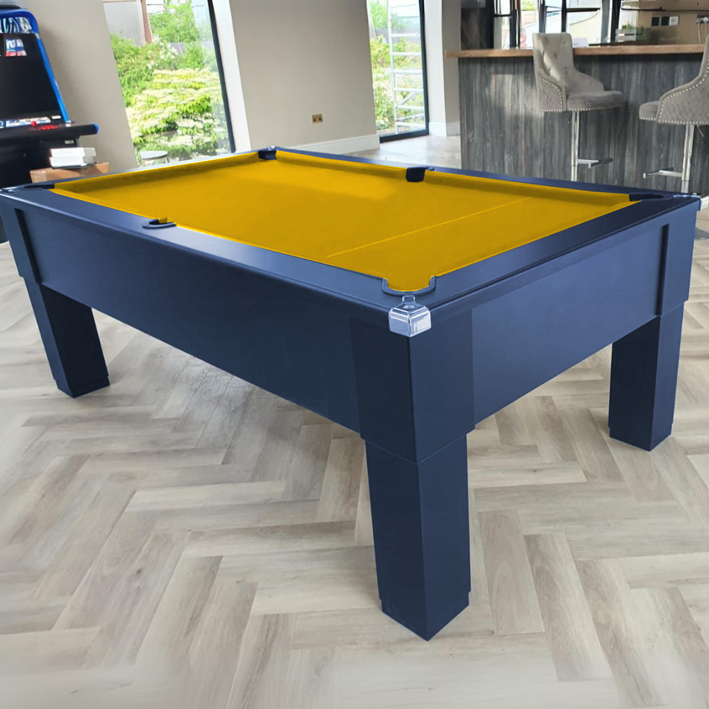 Cry Wolf Square Leg Slate Bed Pool Table Midnight Blue