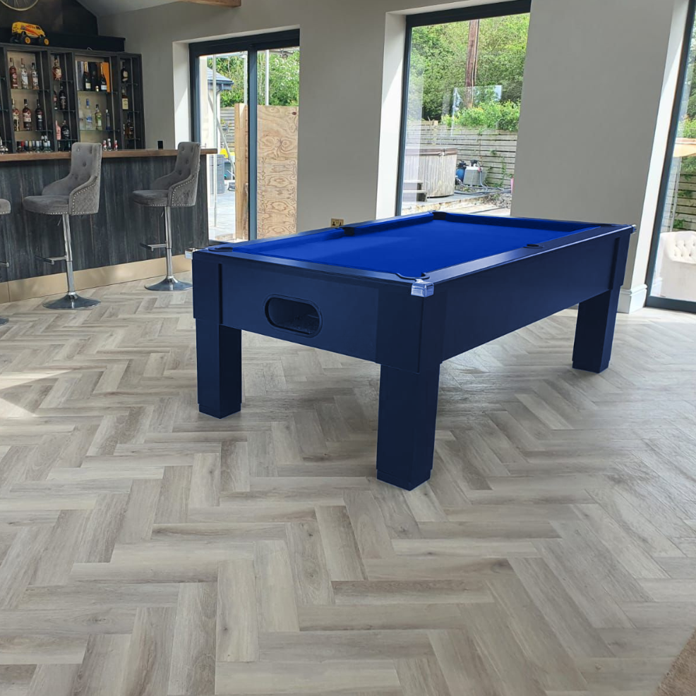 Apollo Pool Table Blue Cry Wolf Square Leg Slate Bed Pool Table | Midnight Blue – Superpool UK