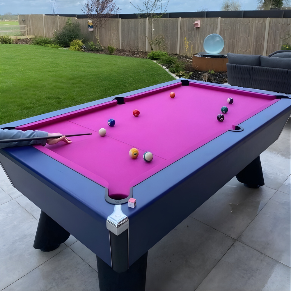 Cry Wolf Outdoor Slate Bed Pool Table Midnight Blue