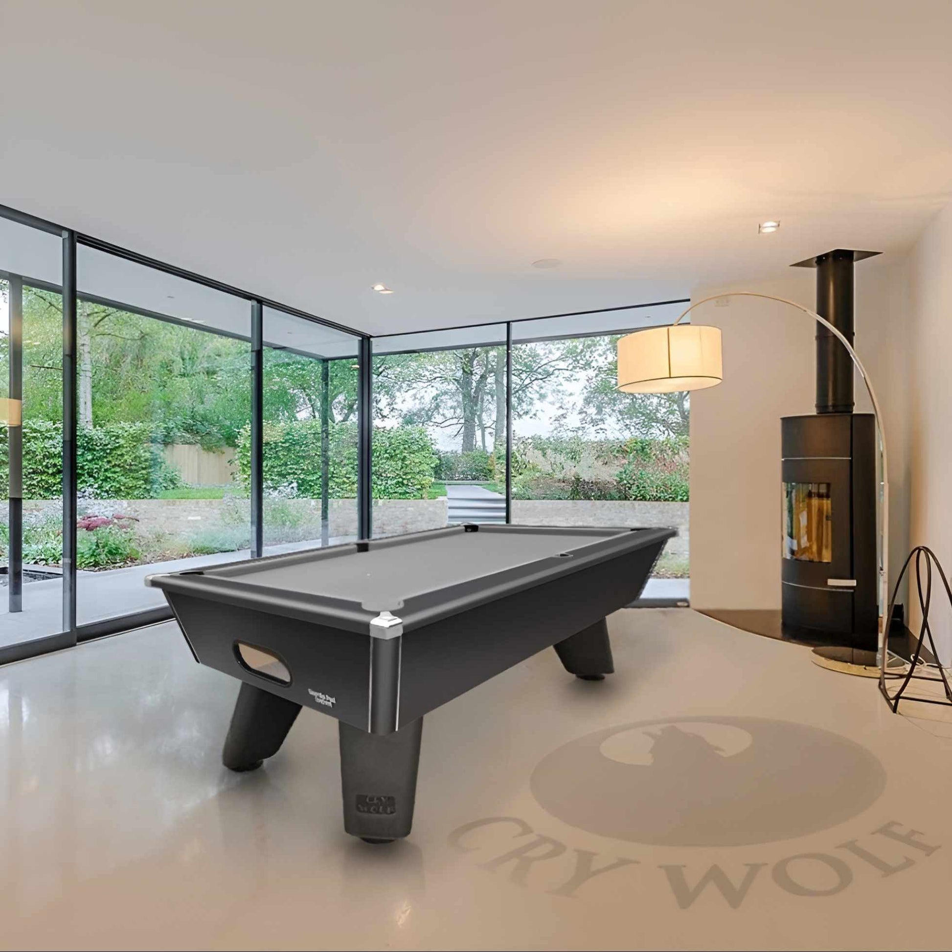Cry Wolf Indoor Slate Bed Pool Table Black