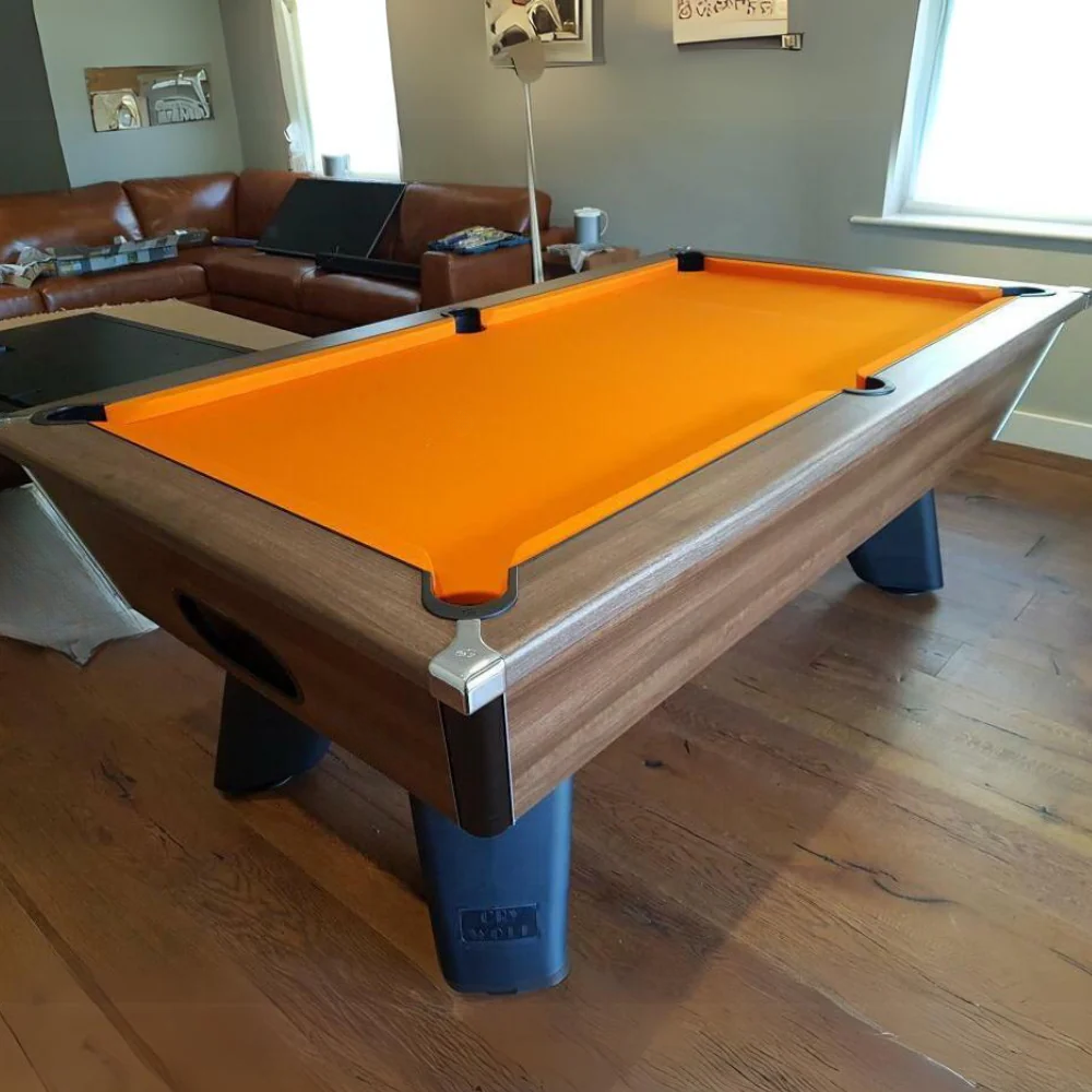 Cry Wolf Indoor Slate Bed Pool Table Dark Walnut