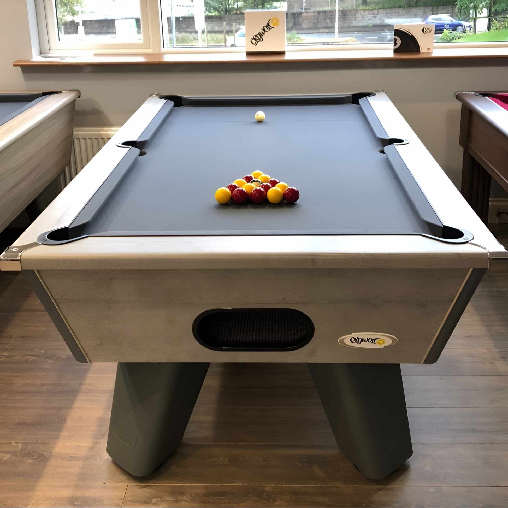 Cry Wolf Indoor Slate Bed Pool Table Urban Grey