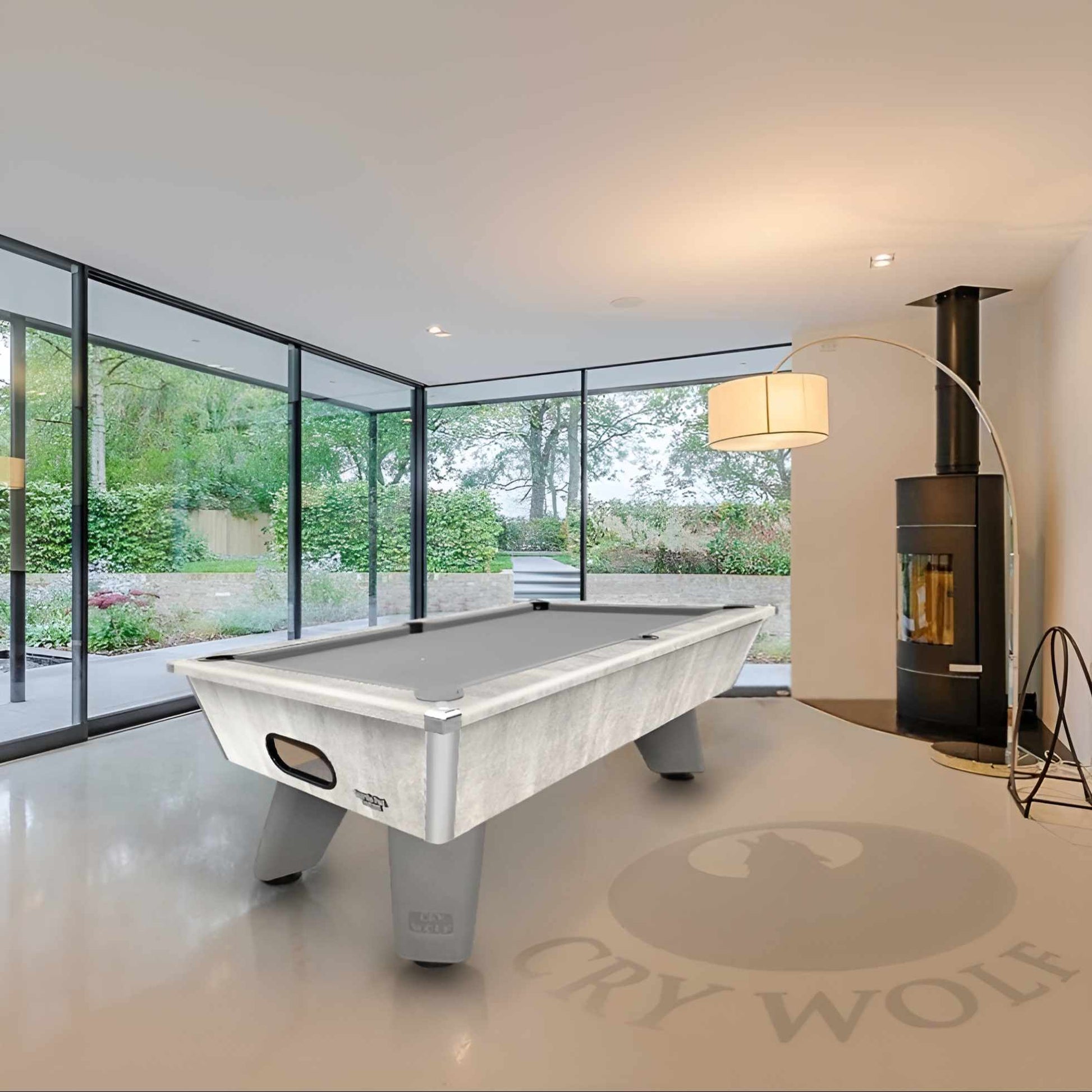 Cry Wolf Indoor Slate Bed Pool Table Urban Grey
