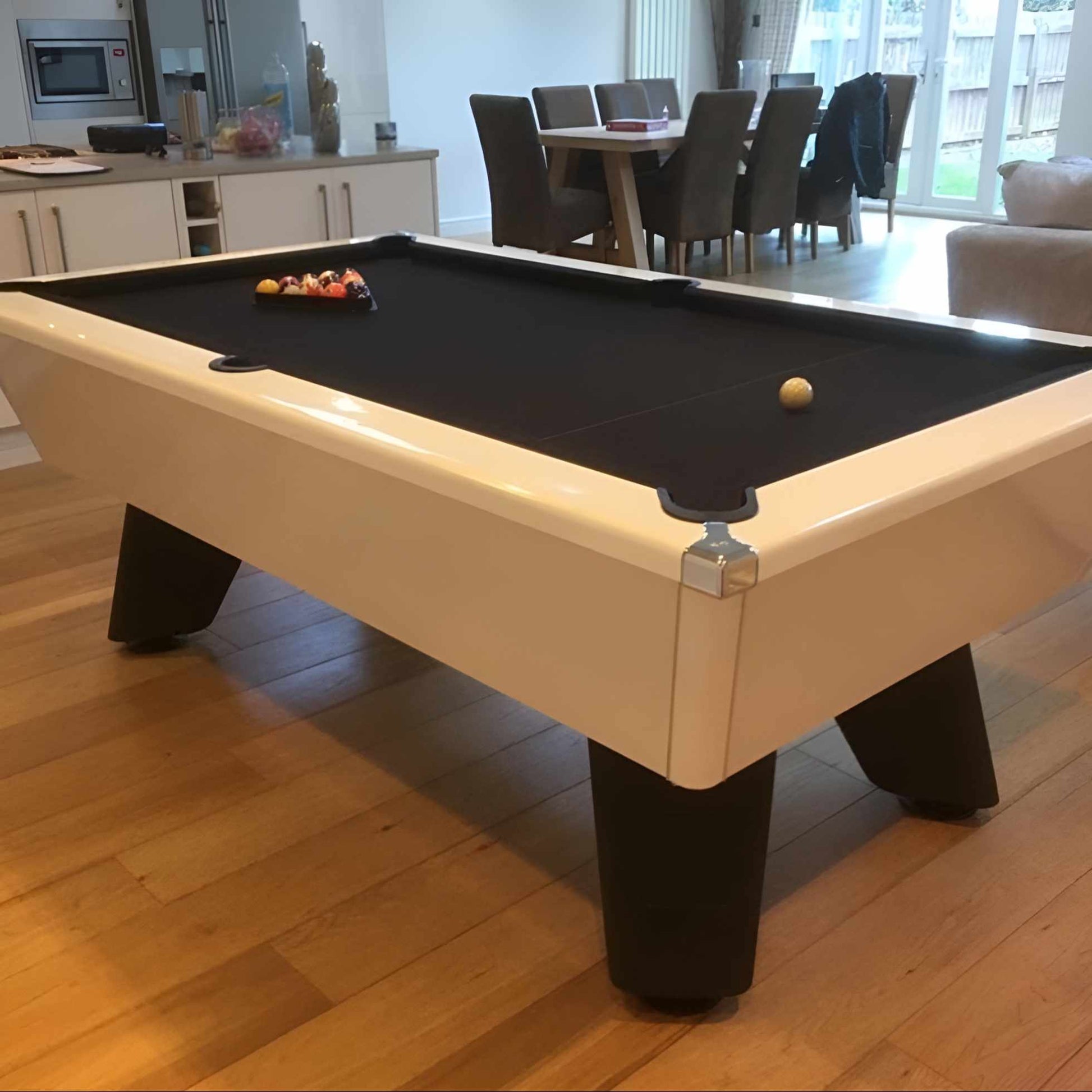 Cry Wolf Indoor Slate Bed Pool Table White