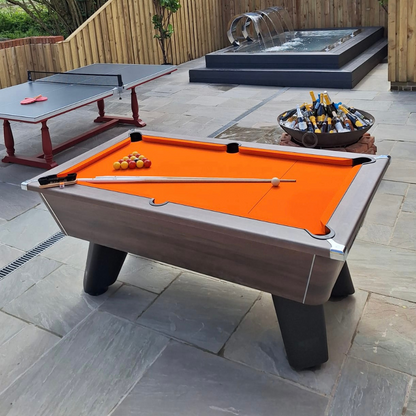 Cry Wolf Outdoor Slate Bed Pool Table Dark Walnut