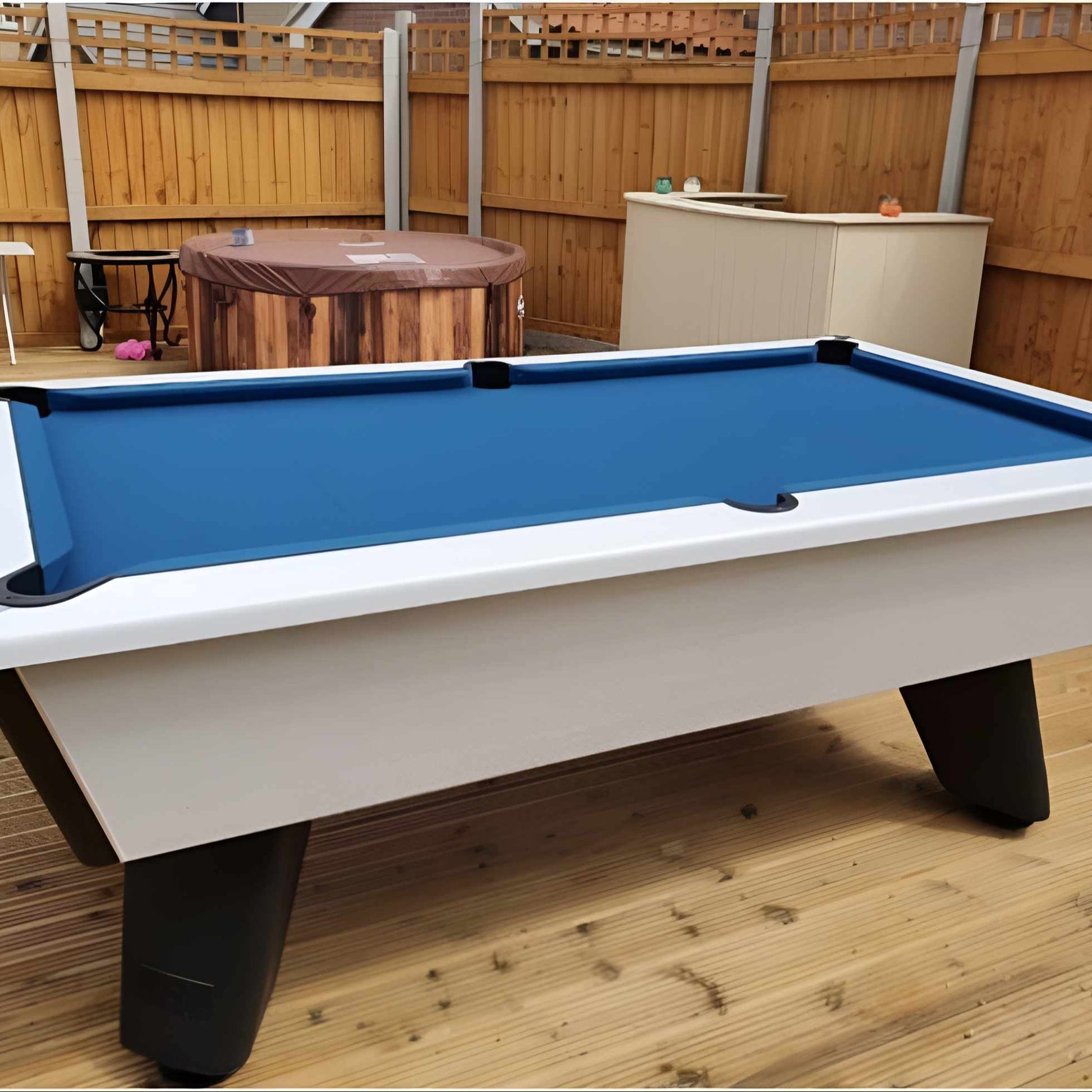 Cry Wolf Outdoor Slate Bed Pool Table White