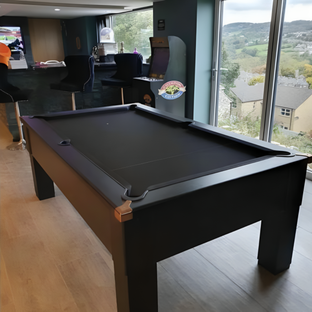 Cry Wolf Square Leg Slate Bed Pool Table Black