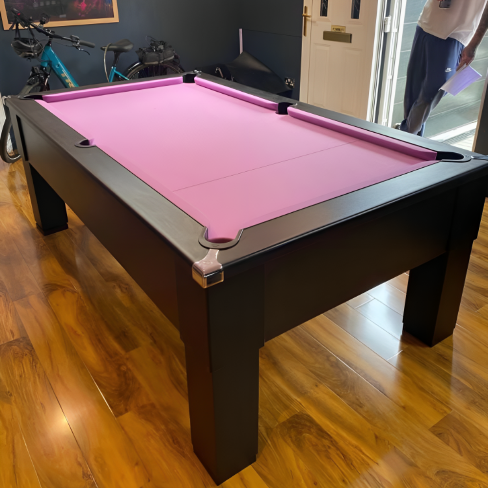 Cry Wolf Square Leg Slate Bed Pool Table Black