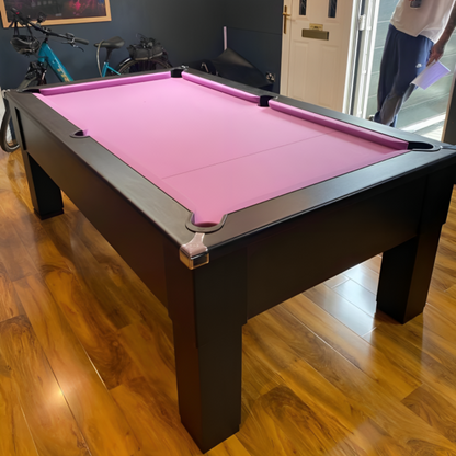 Cry Wolf Square Leg Slate Bed Pool Table Black