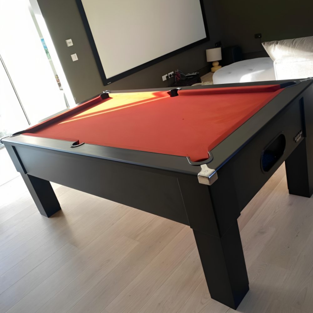 Cry Wolf Square Leg Slate Bed Pool Table Black