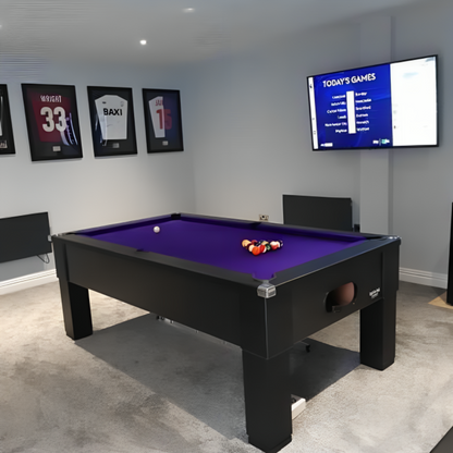 Cry Wolf Square Leg Slate Bed Pool Table Black